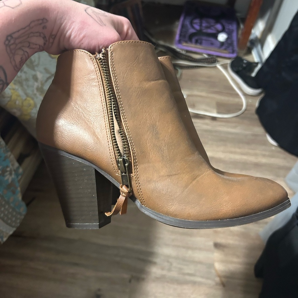 Brown Leather Ankle Boots